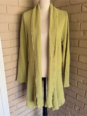 CMC Color Me Cotton Open Front Long Cardigan S Lagenlook Artsy Coastal Boho